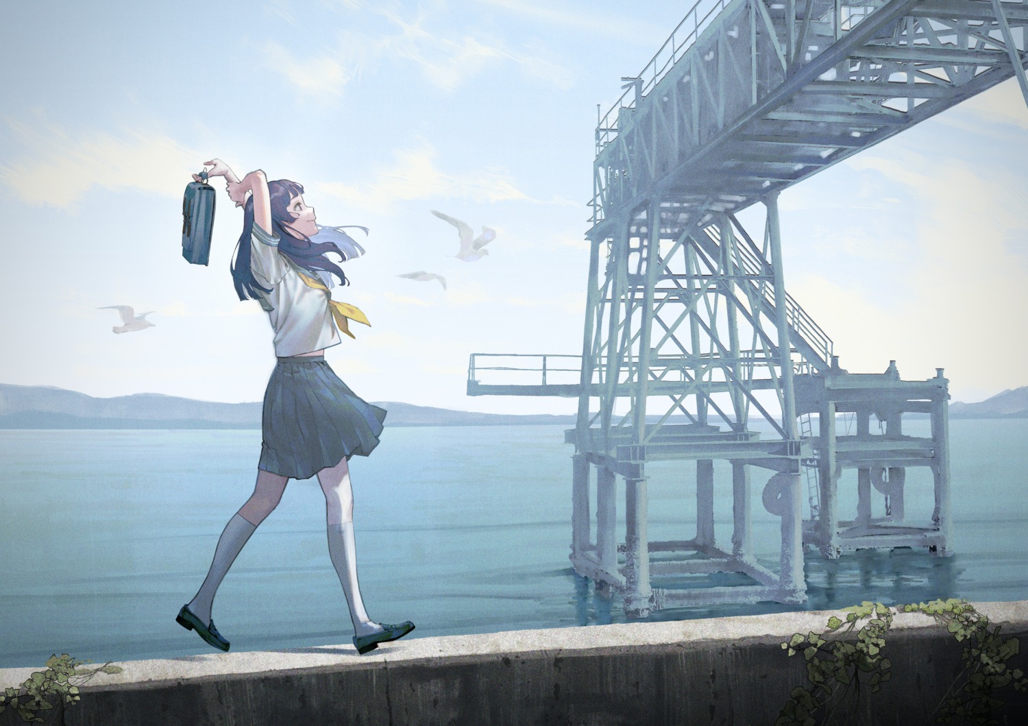 matsuura kento landscape seifuku 961594 yande.re